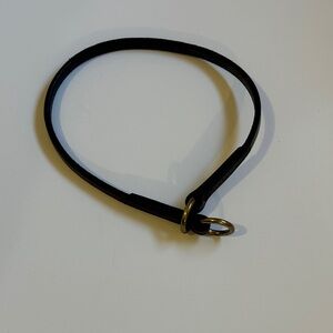 NEW Classic Black Slip Dog Collar with Gold Rings